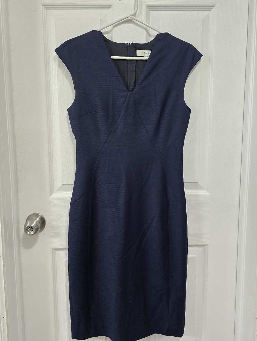 Reiss Sleeveless Navy Sheath Dress - Size 6